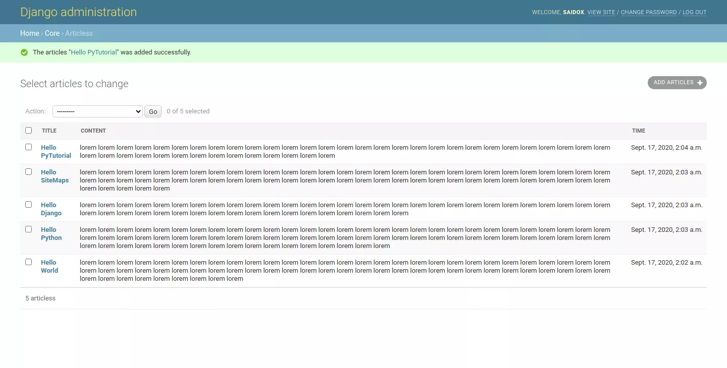Setting Up Django Sitemaps
