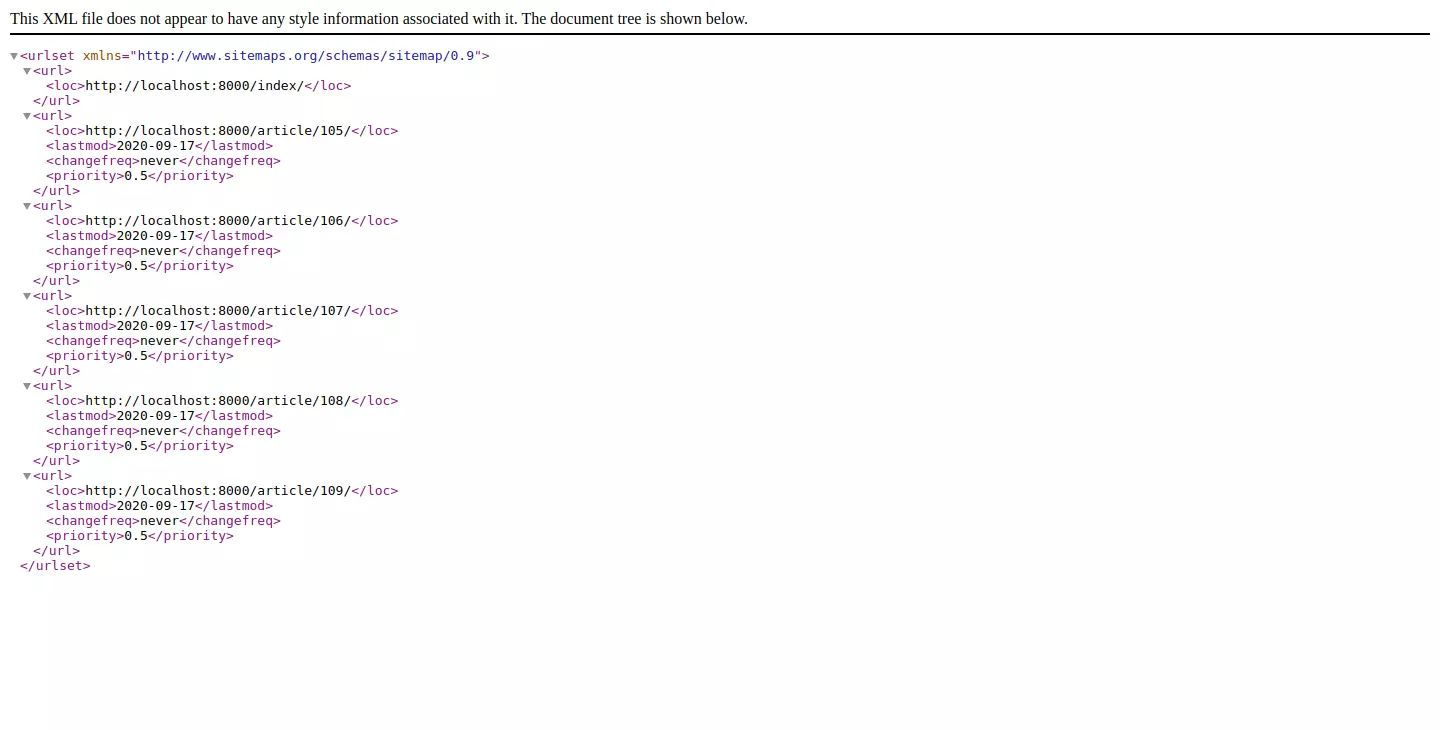 Setting Up Django Sitemaps